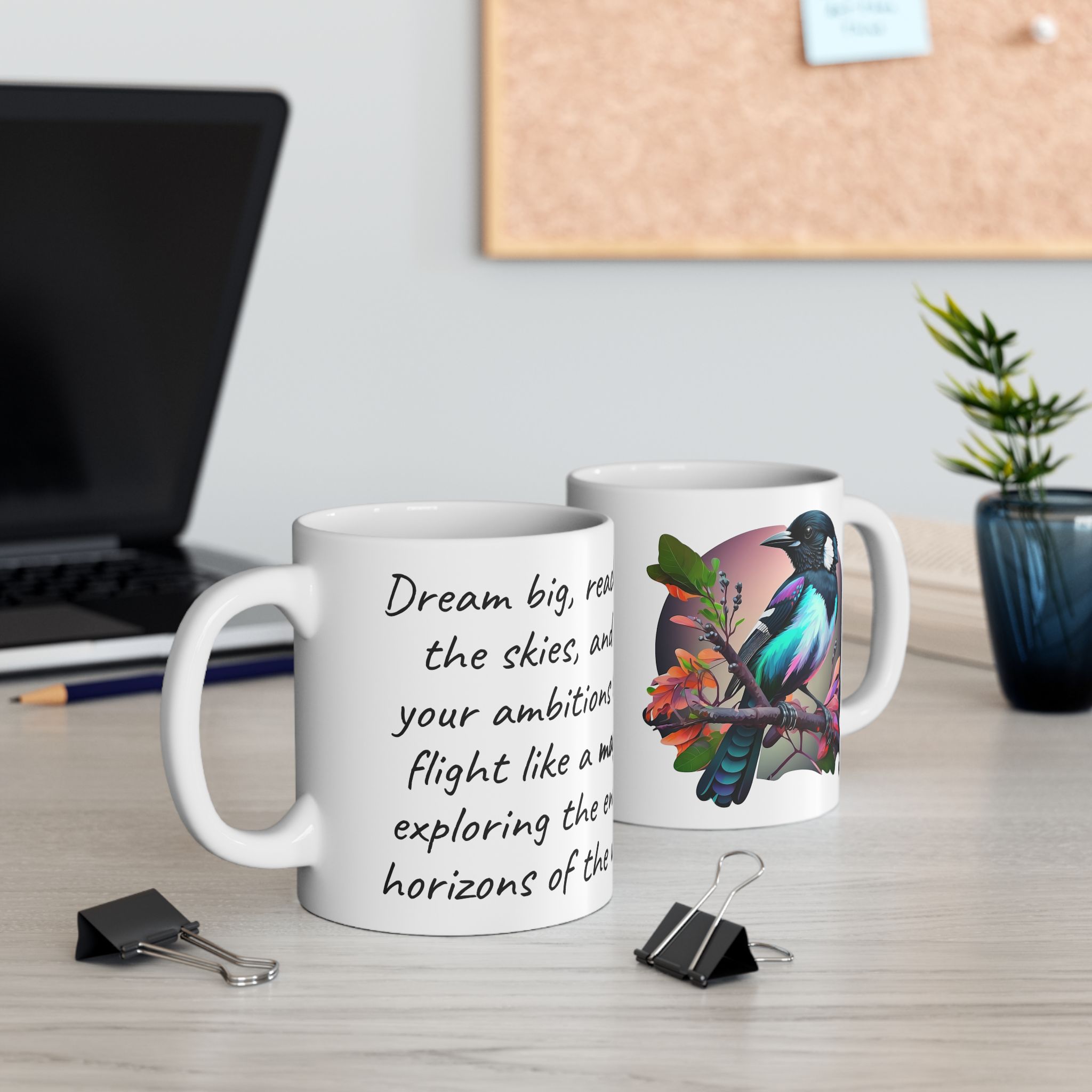 Magpie Wise and Inspirational Saying Mug Magpie Wise and Inspirational Saying Mug